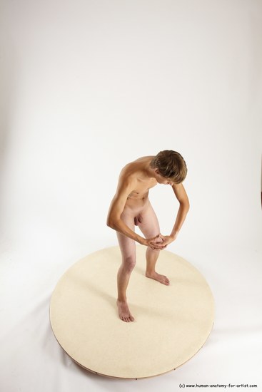 Nude Man White Standing poses - ALL Slim Short Brown Standing poses - simple Multi angles poses Realistic