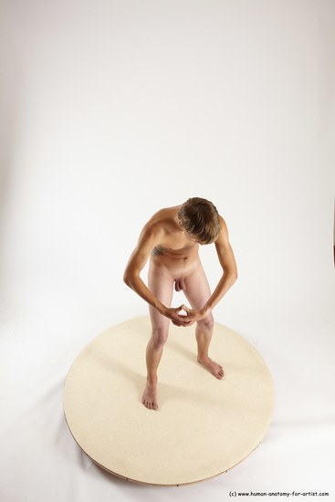 Nude Man White Standing poses - ALL Slim Short Brown Standing poses - simple Multi angles poses Realistic