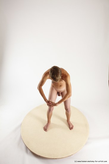 Nude Man White Standing poses - ALL Slim Short Brown Standing poses - simple Multi angles poses Realistic