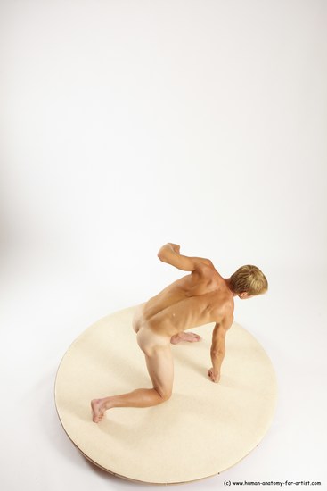 Nude Man White Kneeling poses - ALL Athletic Short Brown Kneeling poses - on one knee Multi angles poses Realistic