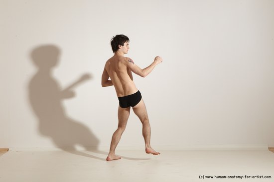 Underwear Martial art Man White Standing poses - ALL Slim Short Brown Standing poses - simple Dynamic poses Academic