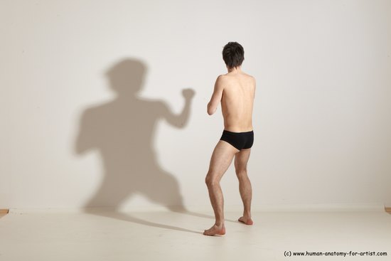 Underwear Martial art Man White Standing poses - ALL Slim Short Brown Standing poses - simple Dynamic poses Academic