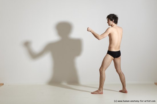 Underwear Martial art Man White Standing poses - ALL Slim Short Brown Standing poses - simple Dynamic poses Academic