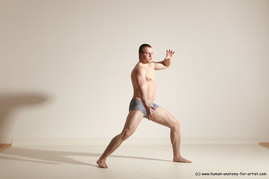 Underwear Martial art Man White Standing poses - ALL Athletic Short Brown Standing poses - simple Dynamic poses Academic