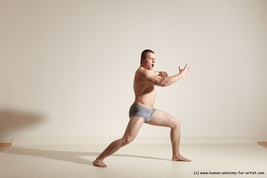 Underwear Martial art Man White Standing poses - ALL Athletic Short Brown Standing poses - simple Dynamic poses Academic