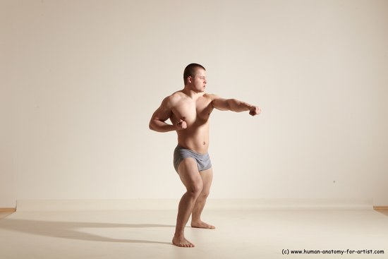 Underwear Martial art Man White Standing poses - ALL Athletic Short Brown Standing poses - simple Dynamic poses Academic