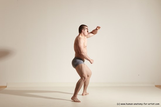 Underwear Martial art Man White Standing poses - ALL Athletic Short Brown Standing poses - simple Dynamic poses Academic