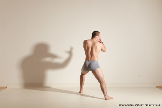 Underwear Martial art Man White Standing poses - ALL Athletic Short Brown Standing poses - simple Dynamic poses Academic