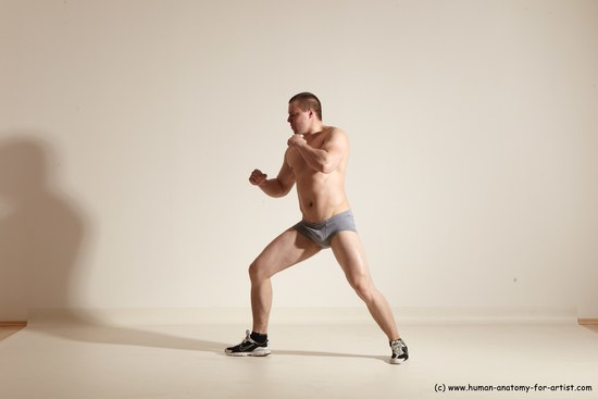 Underwear Martial art Man White Standing poses - ALL Athletic Short Brown Standing poses - simple Dynamic poses Academic