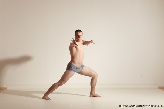 Underwear Martial art Man White Standing poses - ALL Athletic Short Brown Standing poses - simple Dynamic poses Academic