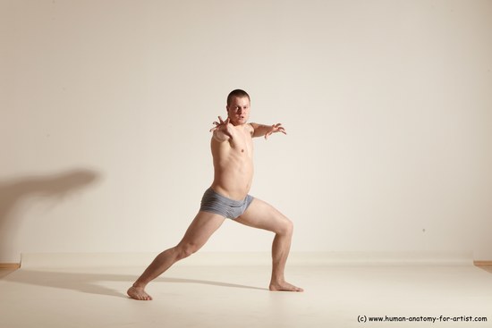 Underwear Martial art Man White Standing poses - ALL Athletic Short Brown Standing poses - simple Dynamic poses Academic