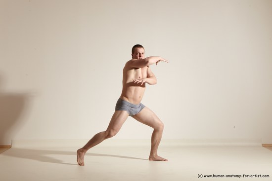 Underwear Martial art Man White Standing poses - ALL Athletic Short Brown Standing poses - simple Dynamic poses Academic