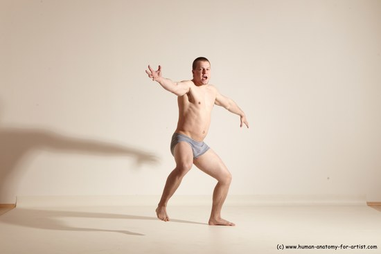 Underwear Martial art Man White Standing poses - ALL Athletic Short Brown Standing poses - simple Dynamic poses Academic