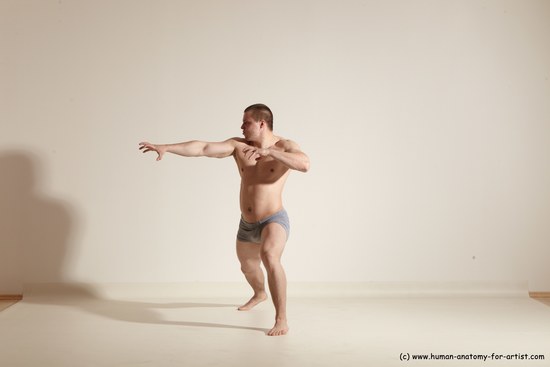 Underwear Martial art Man White Standing poses - ALL Athletic Short Brown Standing poses - simple Dynamic poses Academic