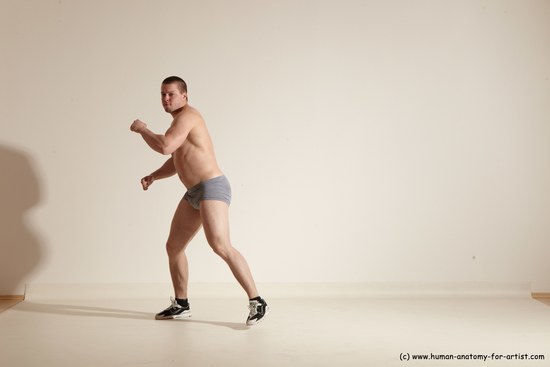 Underwear Martial art Man White Standing poses - ALL Athletic Short Brown Standing poses - simple Dynamic poses Academic