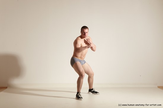 Underwear Martial art Man White Standing poses - ALL Athletic Short Brown Standing poses - simple Dynamic poses Academic