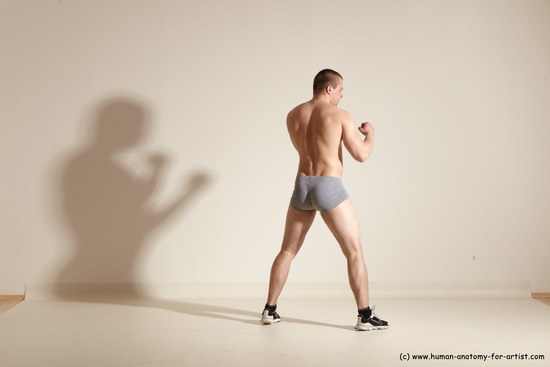 Underwear Martial art Man White Standing poses - ALL Athletic Short Brown Standing poses - simple Dynamic poses Academic