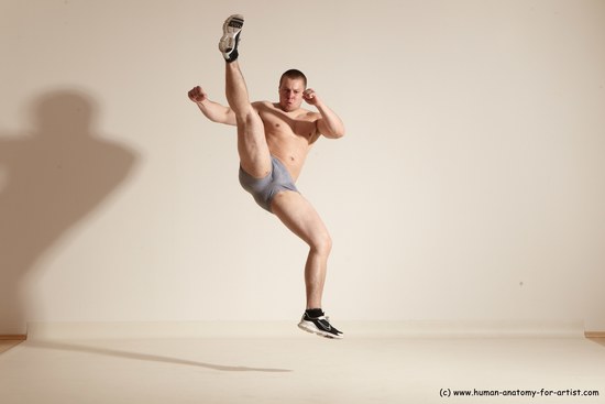 Underwear Martial art Man White Standing poses - ALL Athletic Short Brown Standing poses - simple Dynamic poses Academic