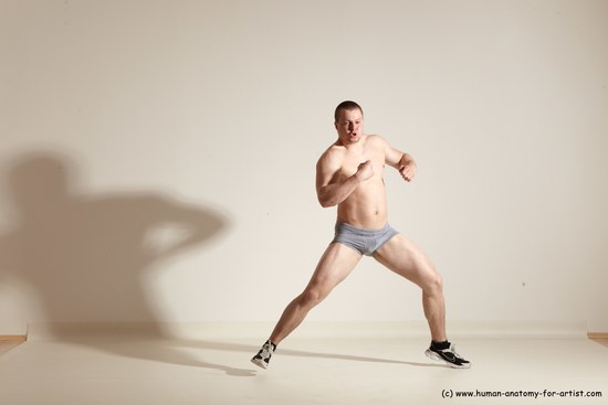 Underwear Martial art Man White Standing poses - ALL Athletic Short Brown Standing poses - simple Dynamic poses Academic