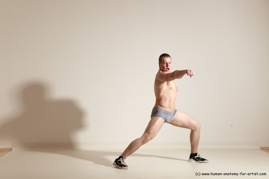 Underwear Martial art Man White Standing poses - ALL Athletic Short Brown Standing poses - simple Dynamic poses Academic