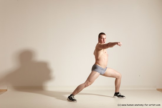 Underwear Martial art Man White Standing poses - ALL Athletic Short Brown Standing poses - simple Dynamic poses Academic