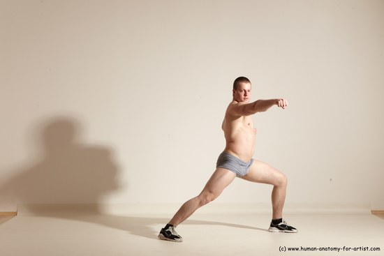 Underwear Martial art Man White Standing poses - ALL Athletic Short Brown Standing poses - simple Dynamic poses Academic