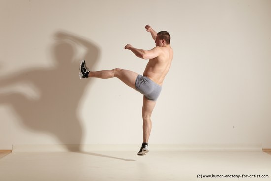 Underwear Martial art Man White Standing poses - ALL Athletic Short Brown Standing poses - simple Dynamic poses Academic