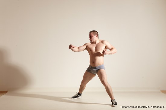 Underwear Martial art Man White Standing poses - ALL Athletic Short Brown Standing poses - simple Dynamic poses Academic