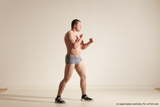 Underwear Martial art Man White Standing poses - ALL Athletic Short Brown Standing poses - simple Dynamic poses Academic