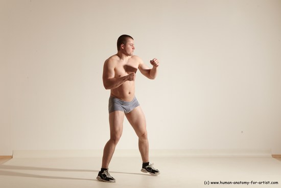 Underwear Martial art Man White Standing poses - ALL Athletic Short Brown Standing poses - simple Dynamic poses Academic