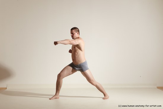 Underwear Martial art Man White Standing poses - ALL Athletic Short Brown Standing poses - simple Dynamic poses Academic