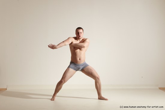 Underwear Martial art Man White Standing poses - ALL Athletic Short Brown Standing poses - simple Dynamic poses Academic