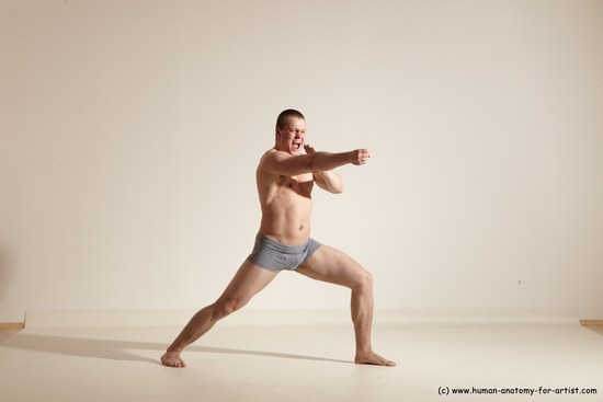 Underwear Martial art Man White Standing poses - ALL Athletic Short Brown Standing poses - simple Dynamic poses Academic