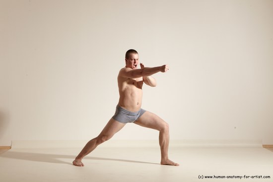 Underwear Martial art Man White Standing poses - ALL Athletic Short Brown Standing poses - simple Dynamic poses Academic