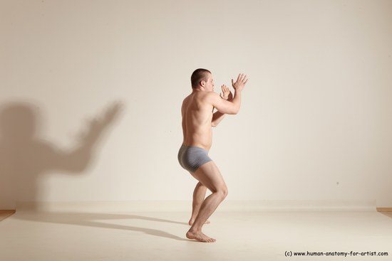 Underwear Martial art Man White Standing poses - ALL Athletic Short Brown Standing poses - simple Dynamic poses Academic