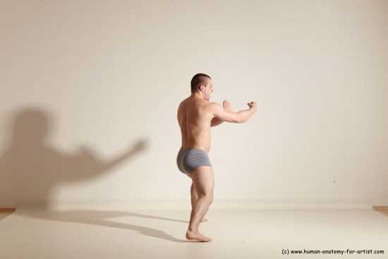 Underwear Martial art Man White Standing poses - ALL Athletic Short Brown Standing poses - simple Dynamic poses Academic