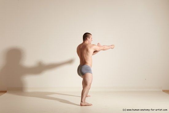 Underwear Martial art Man White Standing poses - ALL Athletic Short Brown Standing poses - simple Dynamic poses Academic