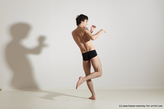 Underwear Martial art Man White Standing poses - ALL Slim Short Brown Standing poses - simple Dynamic poses Academic