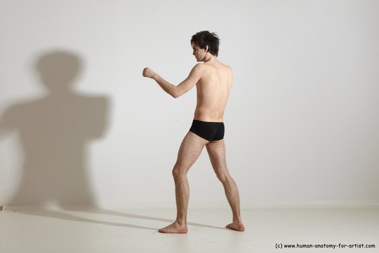 Underwear Martial art Man White Standing poses - ALL Slim Short Brown Standing poses - simple Dynamic poses Academic