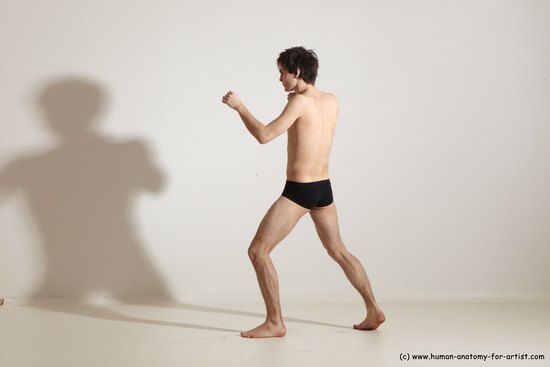 Underwear Martial art Man White Standing poses - ALL Slim Short Brown Standing poses - simple Dynamic poses Academic