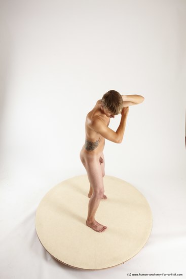 Nude Man White Standing poses - ALL Slim Short Brown Standing poses - simple Multi angles poses Realistic