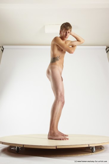 Nude Man White Standing poses - ALL Slim Short Brown Standing poses - simple Multi angles poses Realistic