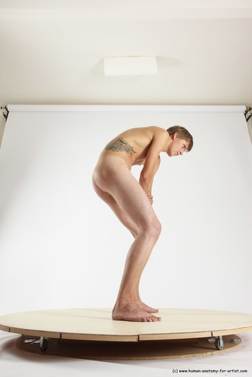 Nude Man White Standing poses - ALL Slim Short Brown Standing poses - simple Multi angles poses Realistic