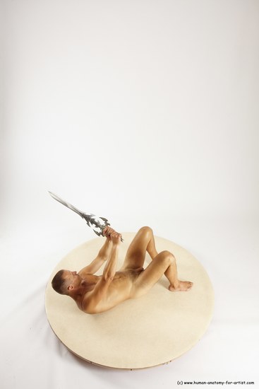 Nude Fighting with sword Man White Standing poses - ALL Slim Short Brown Standing poses - simple Multi angles poses Realistic