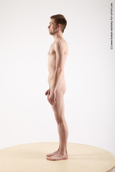 Nude Man White Standing poses - ALL Slim Short Brown Standing poses - simple Realistic