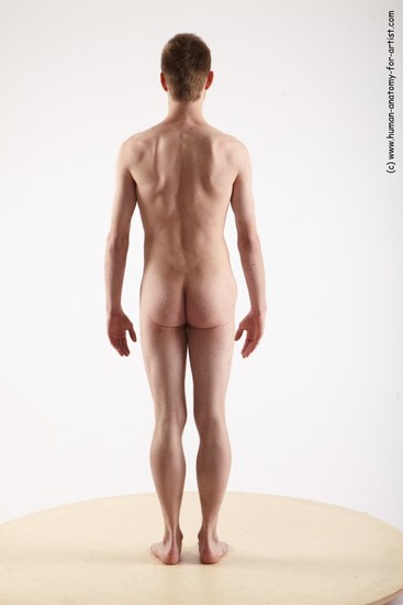 Nude Man White Standing poses - ALL Slim Short Brown Standing poses - simple Realistic