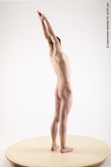 Nude Man White Standing poses - ALL Slim Short Brown Standing poses - simple Realistic