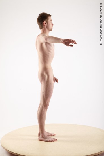 Nude Man White Standing poses - ALL Slim Short Brown Standing poses - simple Realistic