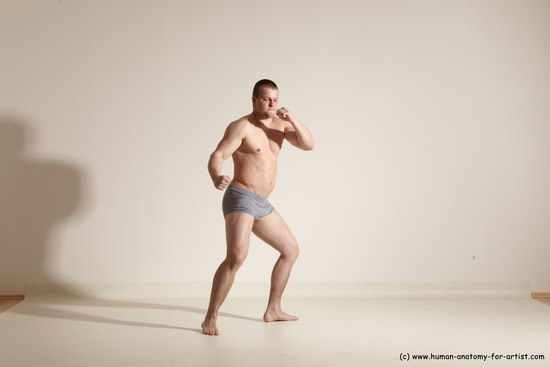 Underwear Martial art Man White Standing poses - ALL Athletic Short Brown Standing poses - simple Dynamic poses Academic