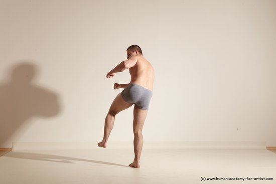 Underwear Martial art Man White Standing poses - ALL Athletic Short Brown Standing poses - simple Dynamic poses Academic